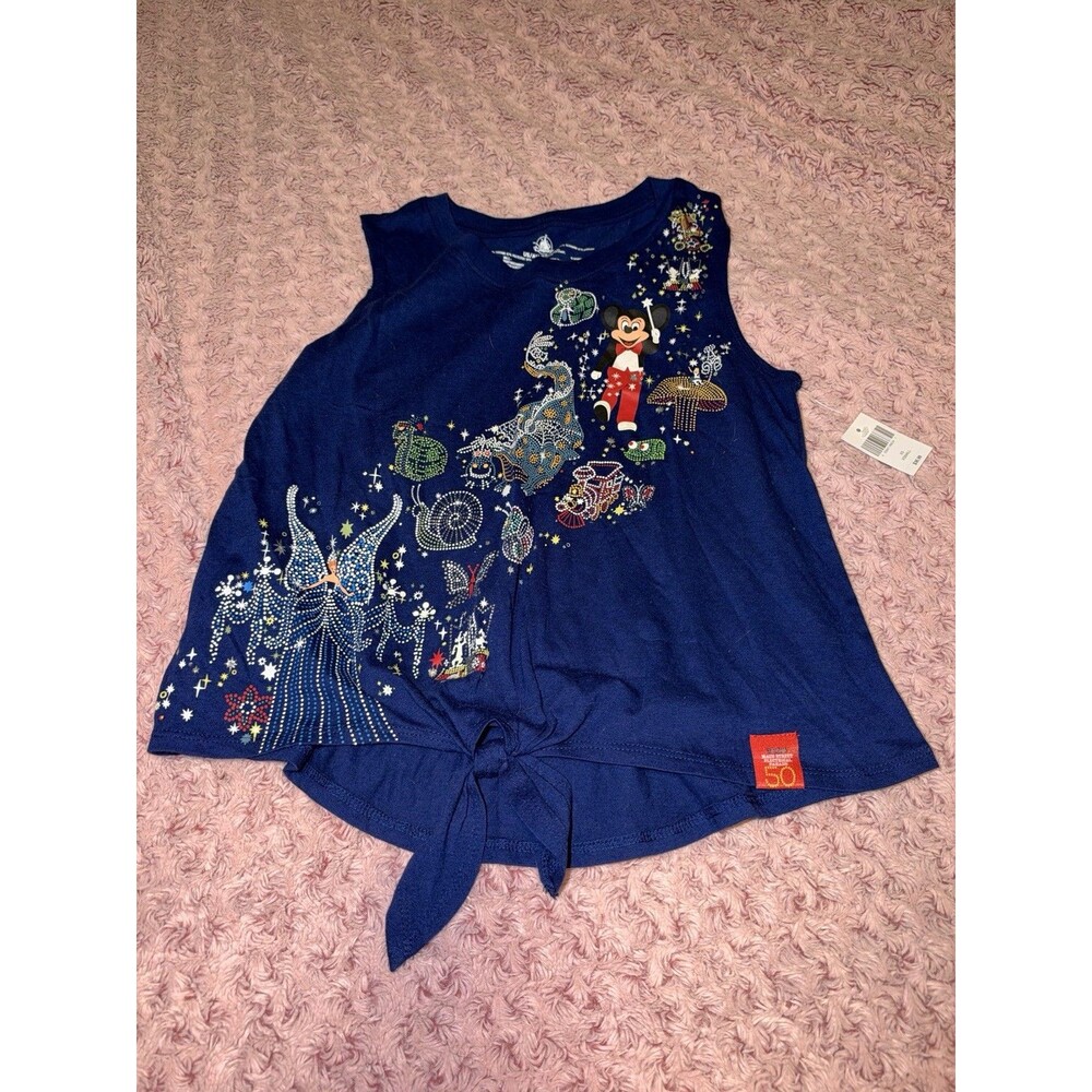 Disneyland Main Street Electrical Parade Anniversary Tank Top XS Blue New